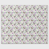Rustic Donkey Floral Purple Wrapping Paper ラッピングペーパー (フラット)