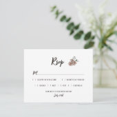 Rustic Doodle 花柄の結婚式サイン 出欠カード (スタンド正面)