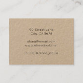 Rustic Doula Services ビジネスカード (裏面)