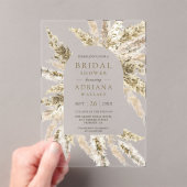 Rustic Dried Boho Pampas Grass Arch Bridal Shower アクリル招待状 (インサイチュ (ポータブル))