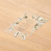 Rustic Dried Boho Pampas Grass Arch Bridal Shower アクリル招待状 (レイダウン)