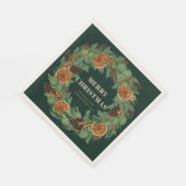 Rustic Dried Orange Pine Wreath Green Holiday  スタンダードランチョンナプキン (角)