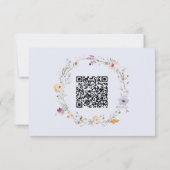 Rustic Dusty Blue ロマンティックな野の花 ウェディングQR 出欠カード (裏面)