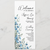 Rustic Dusty Blue Boho Chic Wildflowers Wedding プログラム (正面)