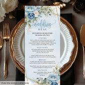 Rustic Dusty Blue Greenery Frame Wedding Menu メニュー