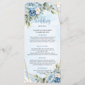 Rustic Dusty Blue Greenery Frame Wedding Menu メニュー (正面)
