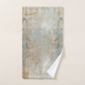 Rustic Dusty Blue Light Brown Abstract Farmhouse バスタオルセット (ハンドタオル)