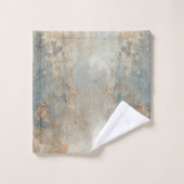 Rustic Dusty Blue Light Brown Abstract Farmhouse バスタオルセット (ウォッシュタオル)