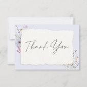 Rustic Dusty Blue Romantic Wildflower Wedding サンキューカード (正面)