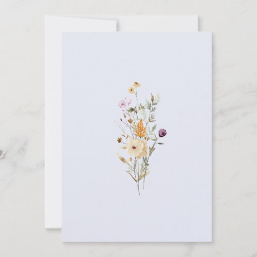 Rustic Dusty Blue Romantic Wildflower Wedding 招待状 (裏面)