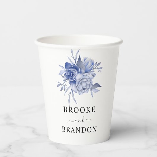 rustic dusty blue roses and other flowers 紙コップ (裏面)