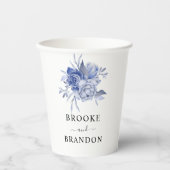 rustic dusty blue roses and other flowers 紙コップ (正面)