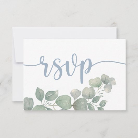 Rustic Dusty Blue RSVP ウェディング (正面)
