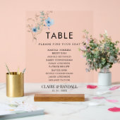 rustic dusty Blue watercolor flower bouquet アクリルサイン (ウェディング)