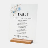 rustic dusty Blue watercolor flower bouquet アクリルサイン (傾斜)