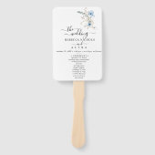 rustic dusty Blue watercolor flower bouquet ハンドファン (正面)