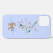 rustic dusty Blue watercolor flower bouquet Case-Mate iPhoneケース (裏面 (横))
