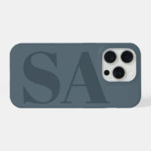 Rustic Dusty Blue Watercolor Minimal Contemporary iPhoneケース (裏面横)