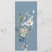 Rustic Dusty Blue Wildflowers & Daisies ロング メニュー (裏面)