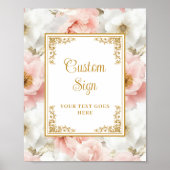 Rustic dusty pink flowers with gold accents 8x10  ポスター (正面)