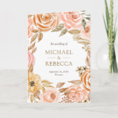 Rustic Earthy Floral Fall Autumn QR Code Wedding 招待状 (正面)