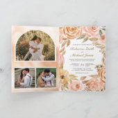 Rustic Earthy Floral Fall Autumn QR Code Wedding 招待状 (内部)