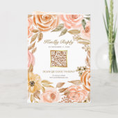 Rustic Earthy Floral Fall Autumn QR Code Wedding 招待状 (裏面)