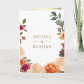 Rustic Earthy Floral Wreath QR Code Wedding 招待状 (正面)