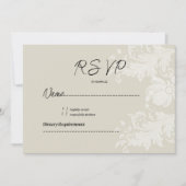 Rustic earthy neutral white floral lace RSVP 招待状 (正面)