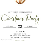 Rustic Earthy Olive Ivory Christmas Party Invite 招待状