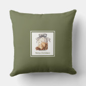Rustic earthy palette family name Christmas gift  クッション (裏面)