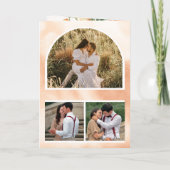 Rustic Earthy Peach Floral QR Code Wedding 招待状 (裏面)