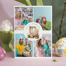 Rustic Easter Beige Personalized Photo シーズンカード