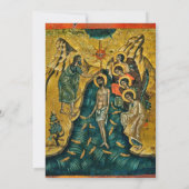 Rustic Ecualyptus Orthodox Christian Baptism 招待状 (裏面)