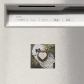 Rustic editable pregnancy announcement keepsake マグネット (インサイチュ (食洗機))