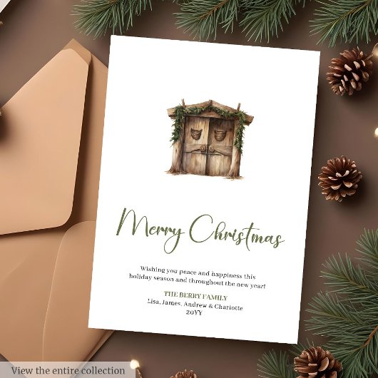 Rustic Editable Warmish Holiday Christmas Greeting シーズンカード