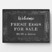 Rustic eggs for sale chalkboard plaque フォトプラーク (正面)