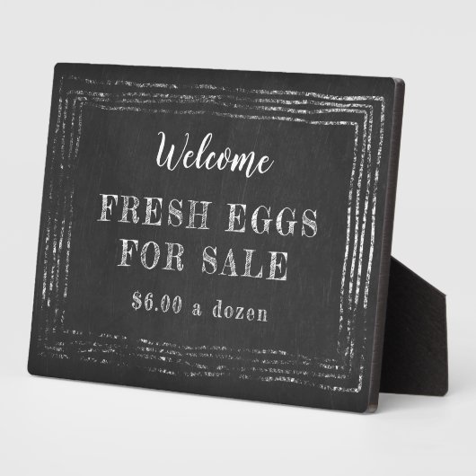 Rustic eggs for sale chalkboard plaque フォトプラーク (側面)