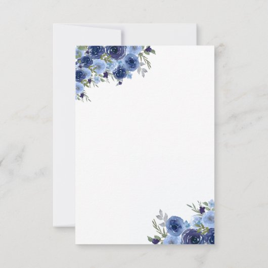 Rustic Elegance – Boho Navy Flower Design RSVP (裏面)