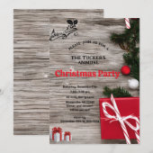 Rustic Elegance Christmas Tree Christmas Party  招待状 (正面/裏面)