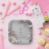 Rustic Elegant 3D Floral Wedding  ペーパープレート (パーティー)