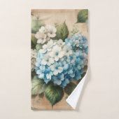 Rustic Elegant Blue Hydrangea Floral  バスタオルセット (ハンドタオル)