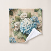 Rustic Elegant Blue Hydrangea Floral  バスタオルセット (ウォッシュタオル)