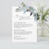 Rustic Elegant Botanical Greenery Wedding Details エンクロージャーカード (スタンド正面)