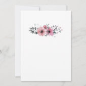 Rustic elegant botanical watercolor floral Wedding 招待状 (裏面)