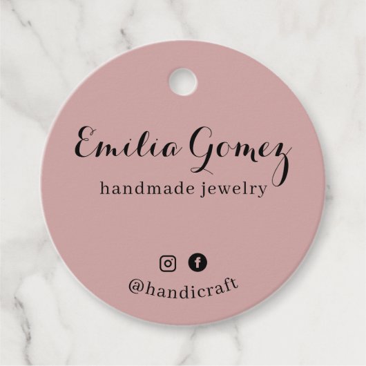 Rustic Elegant Calligraphy Script Hang Tag Design フェイバータグ (正面)