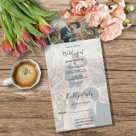 Rustic elegant calligraphy wedding オールインワン招待状