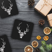 Rustic Elegant Christmas Plaid Deer  コースター