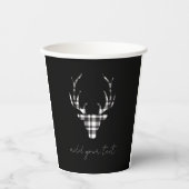 Rustic Elegant Christmas Plaid Deer 紙コップ (正面)