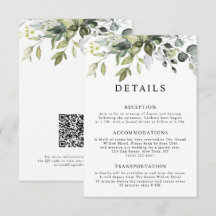 Rustic Elegant Eucalyptus Leaves QR Code Wedding